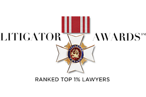 Litigator Awards Ranked Top 1% lawyers badge