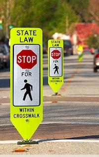 Stop for Pedestrians sign